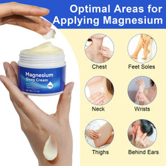 Feet relief with magnesium cream applied