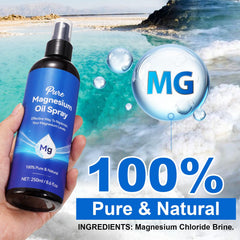 Magnesium oil spray being absorbed into skin