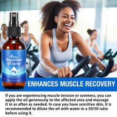 Natural and organic ingredients listed for magnesium oil spray