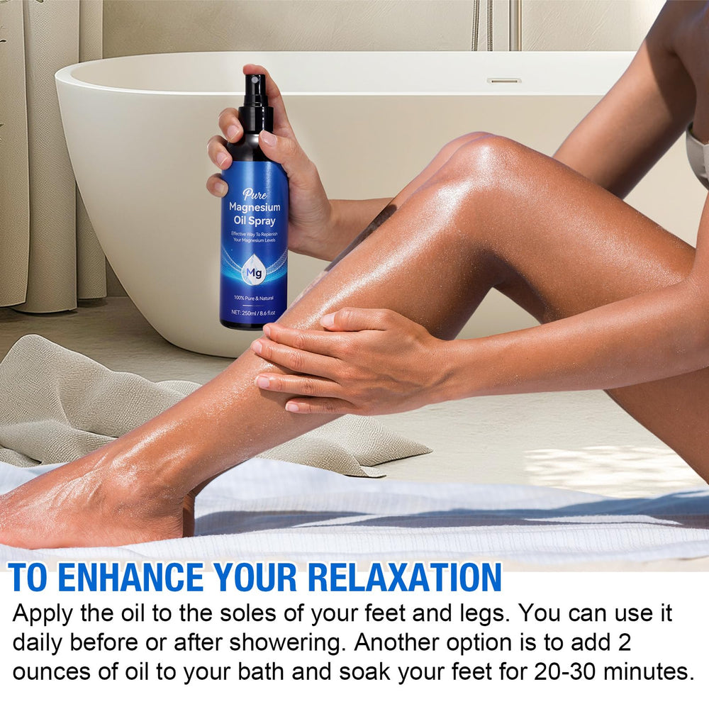 Magnesium oil spray for feet application