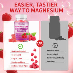 Infographic highlighting 500mg magnesium oxide per gummy