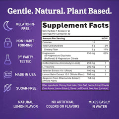 Ingredients and supplement facts for Magnesium Sleep Powder