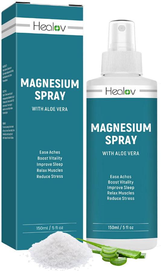 Magnesium spray bottle packaging on white background
