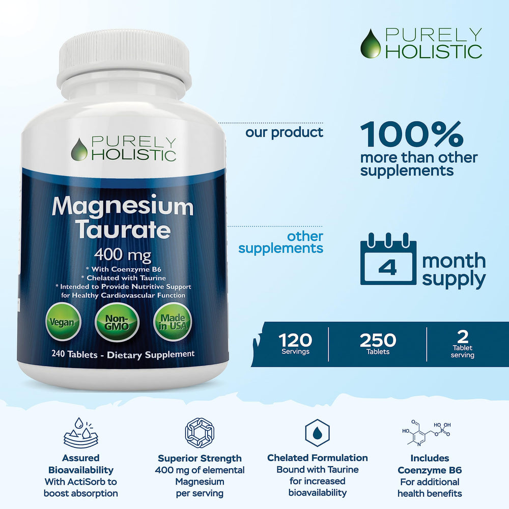 Magnesium Taurate 400mg bottle front view