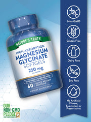 Close-up of Magnesium Glycinate softgels texture