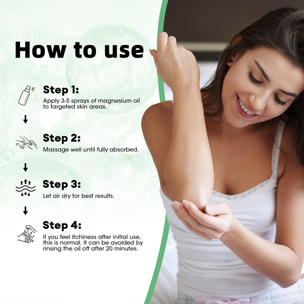 In-home use magnesium oil spray after exercise at home or gym