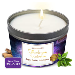 Magnificant 101 Affirmation Candle 6oz with sage, cedar and palo santo – front view