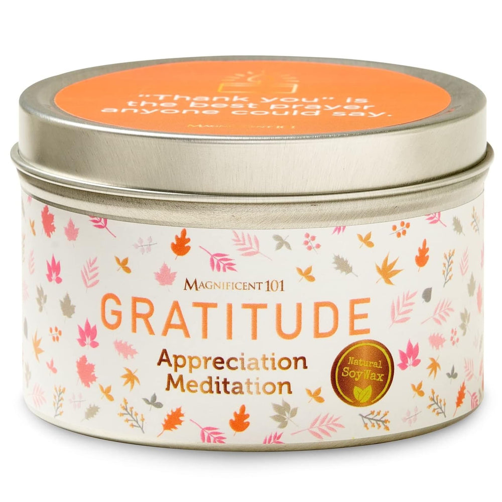 Magnificent 101 Gratitude Candle 6oz red soy wax close-up