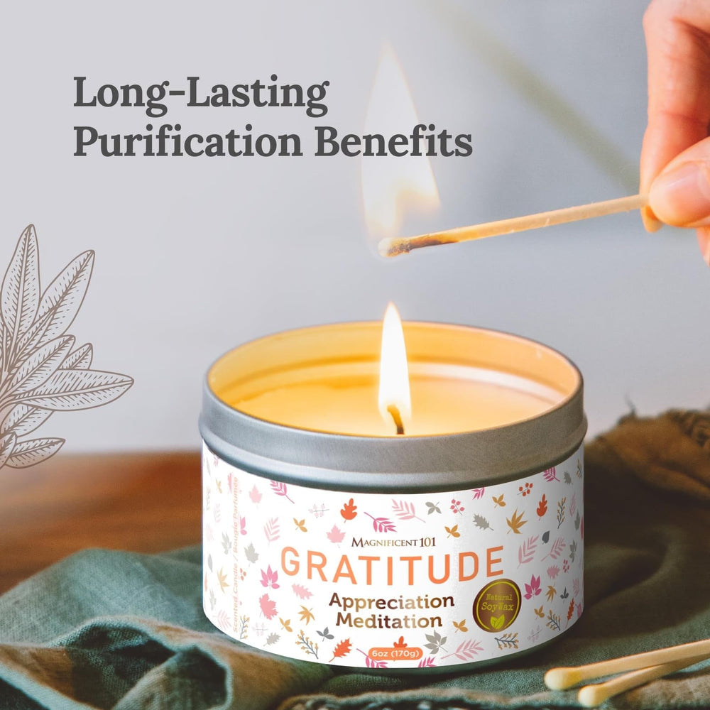 6oz red soy wax candle burning with 35-hour burn