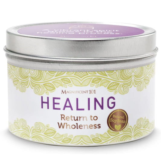 Magnificent 101 Healing & Manifestation Smudge Candle, 6 oz red soy wax - front view