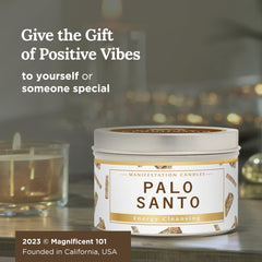Calming home atmosphere with Palo Santo candle