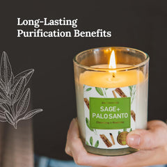 Close-up of 3.5 oz Sage and Palo Santo candles from Magnificent 101