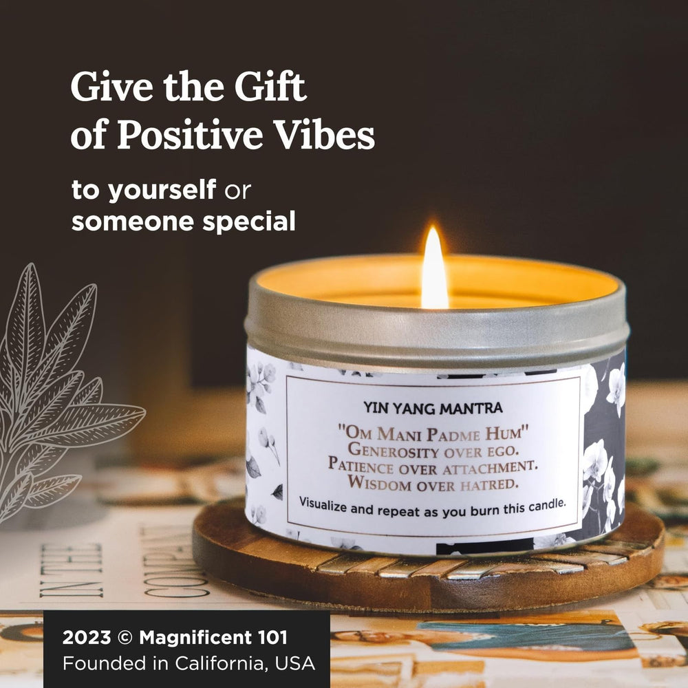 Eco-friendly soy wax candle in tin for energy cleansing