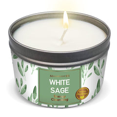 Magnificent 101 White Sage Candle 6oz for energy cleansing