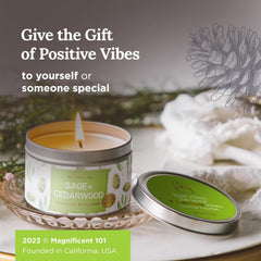 Energy cleansing and aromatherapy concept with Magnificent 101 candle