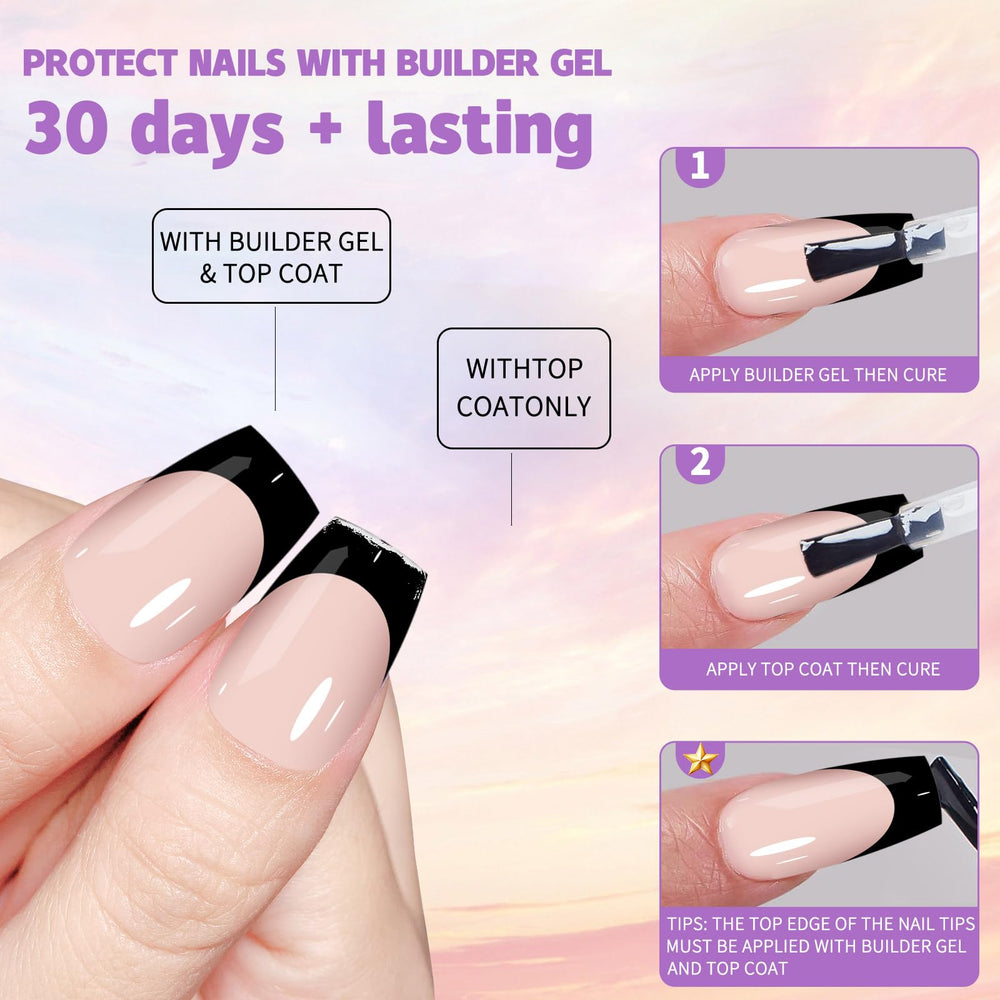 Maigitur quick-drying nail glue option supports fast, secure application.