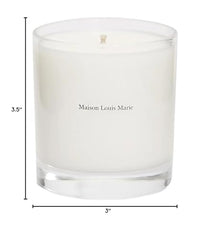 Close-up of the Scalpay candle jar with branding and lid
