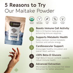 Maitake Mushroom Powder 100g packaging close-up