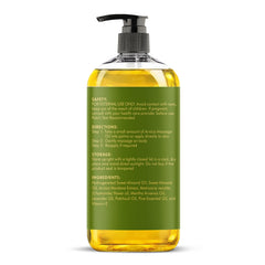 8 oz bottle of Majestic Pure Arnica Massage Oil on display