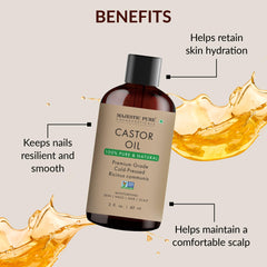 Travel-friendly plastic bottle with pump for Majestic Pure Castor Oil