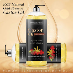 Castor oil being applied to hair for conditioning