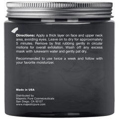Majestic Pure Dead Sea Mud Mask jar closeup emphasizing nourishing minerals for a healthy glow.