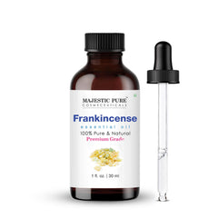 Front view of Majestic Pure Frankincense Essential Oil 1 oz bottle