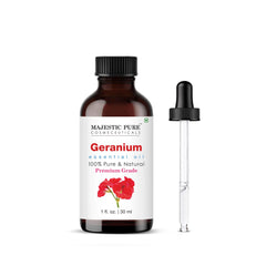 Majestic Pure Geranium Essential Oil in amber bottle - 1 oz