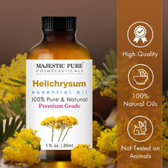 Glass dropper with packaging for Helichrysum essential oil