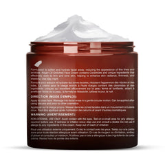 Majestic Pure Whipped Argan Oil Moisturizer ingredients panel highlights vitamin E, retinol, and hyaluronic acid.