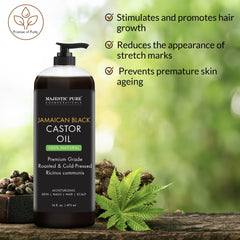 Cold-pressed pure Jamaican Black Castor Oil concept