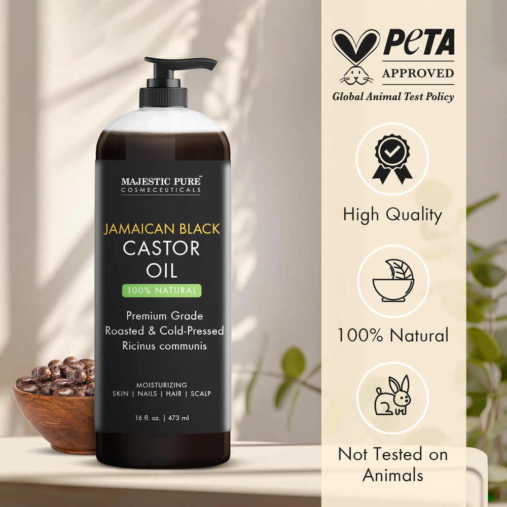 Label of MAJESTIC PURE Jamaican Black Castor Oil