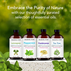 Peppermint oil packaging and box for Majestic Pure
