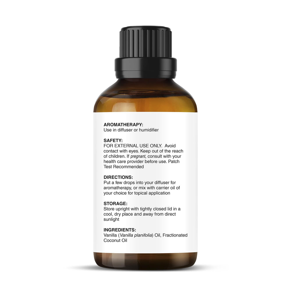 Majestic Pure Vanilla oil with dropper enables controlled dispensing and easy blending.
