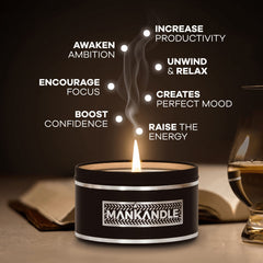 Majestic Zen odor-elimination candle freshens rooms and neutralizes odors.