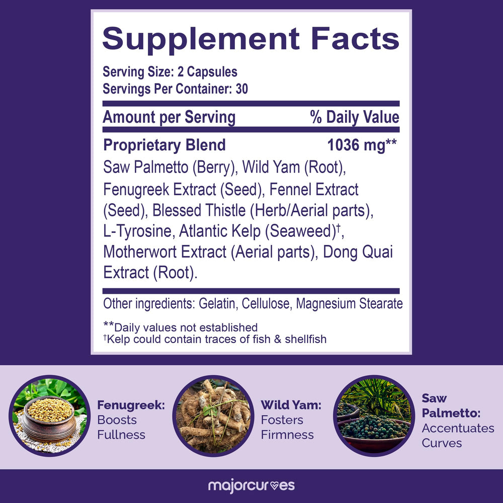 Close-up of Bum Booster Pills bottle label showing ingredients