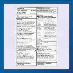 Label close-up emphasizes active ingredient loperamide HCI