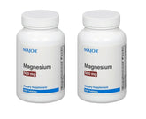 Front view of Major Magnesium 500mg tablets bottle