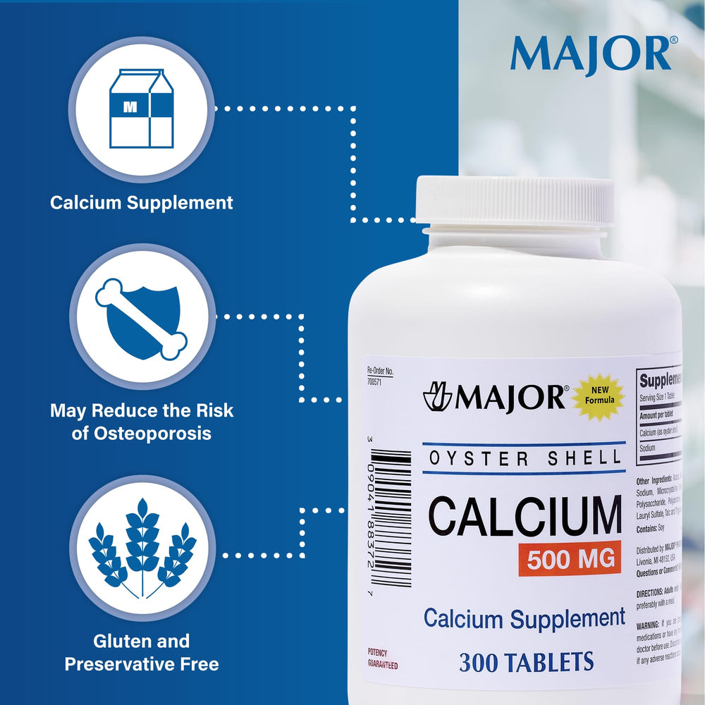 Close-up of ingredients showing oyster shell calcium and soy
