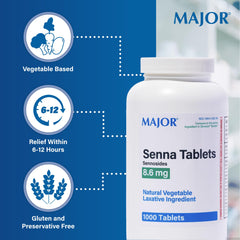 MAJOR Senna 8.6 mg tablets dosage label for bedtime use