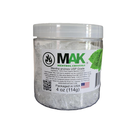 Mak Menthol Crystals 4 oz jar – front view