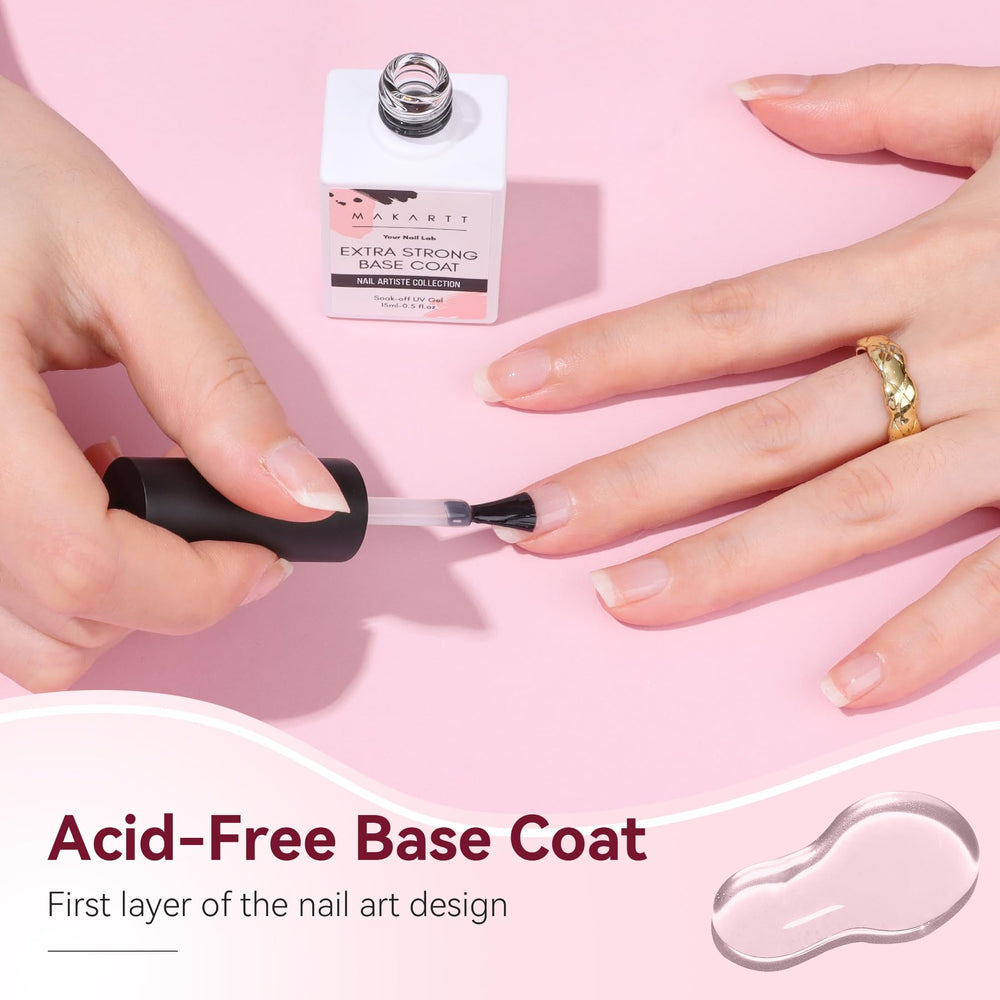 Makartt Base Coat cures under UV/LED in about 60 seconds.