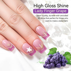 Glossy finish on Makartt cat eye gel nails that lasts