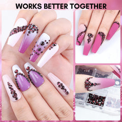 Makartt dark purple nail art gems suitable for salons and home use.