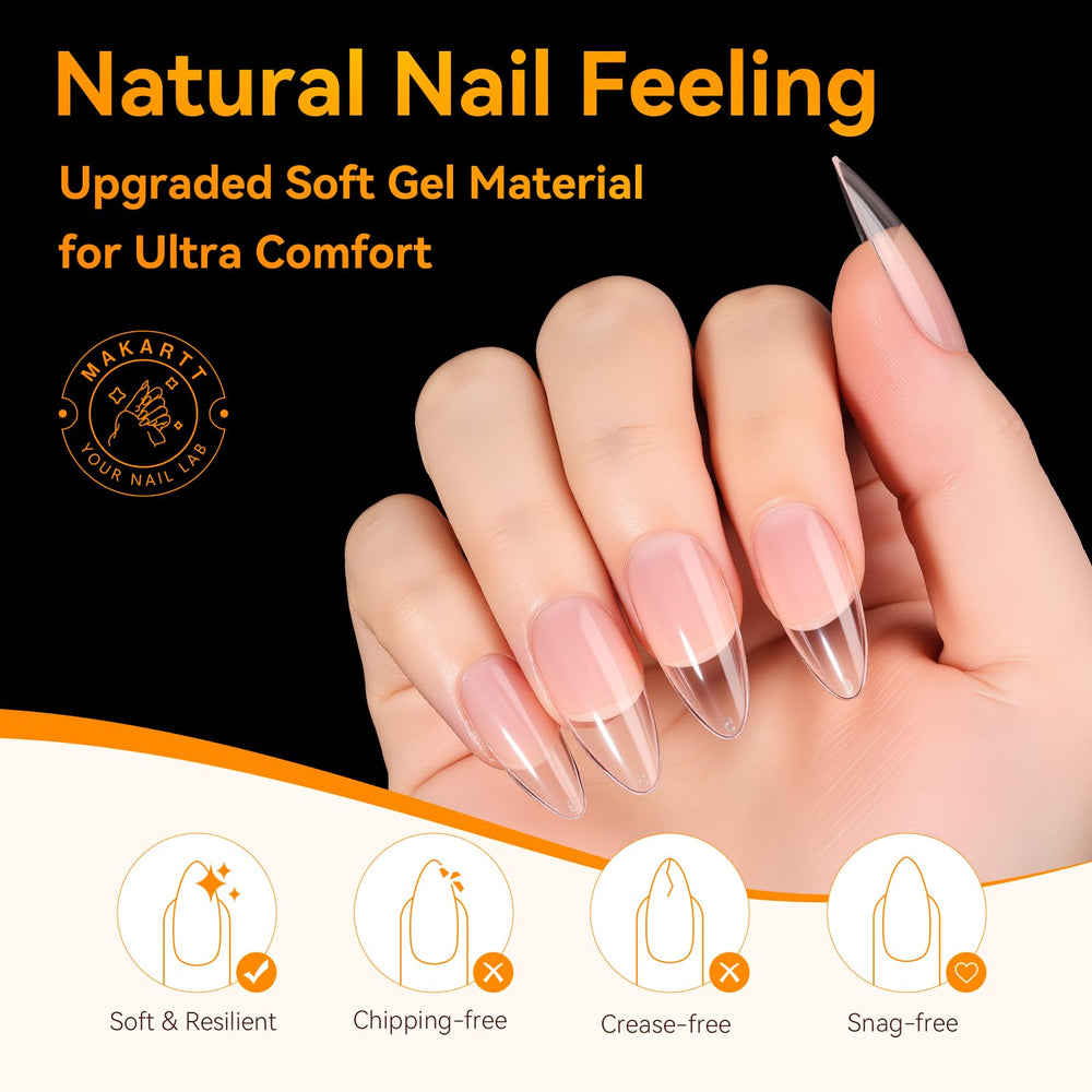Makartt soft gel tips offer flexible wear and natural feel