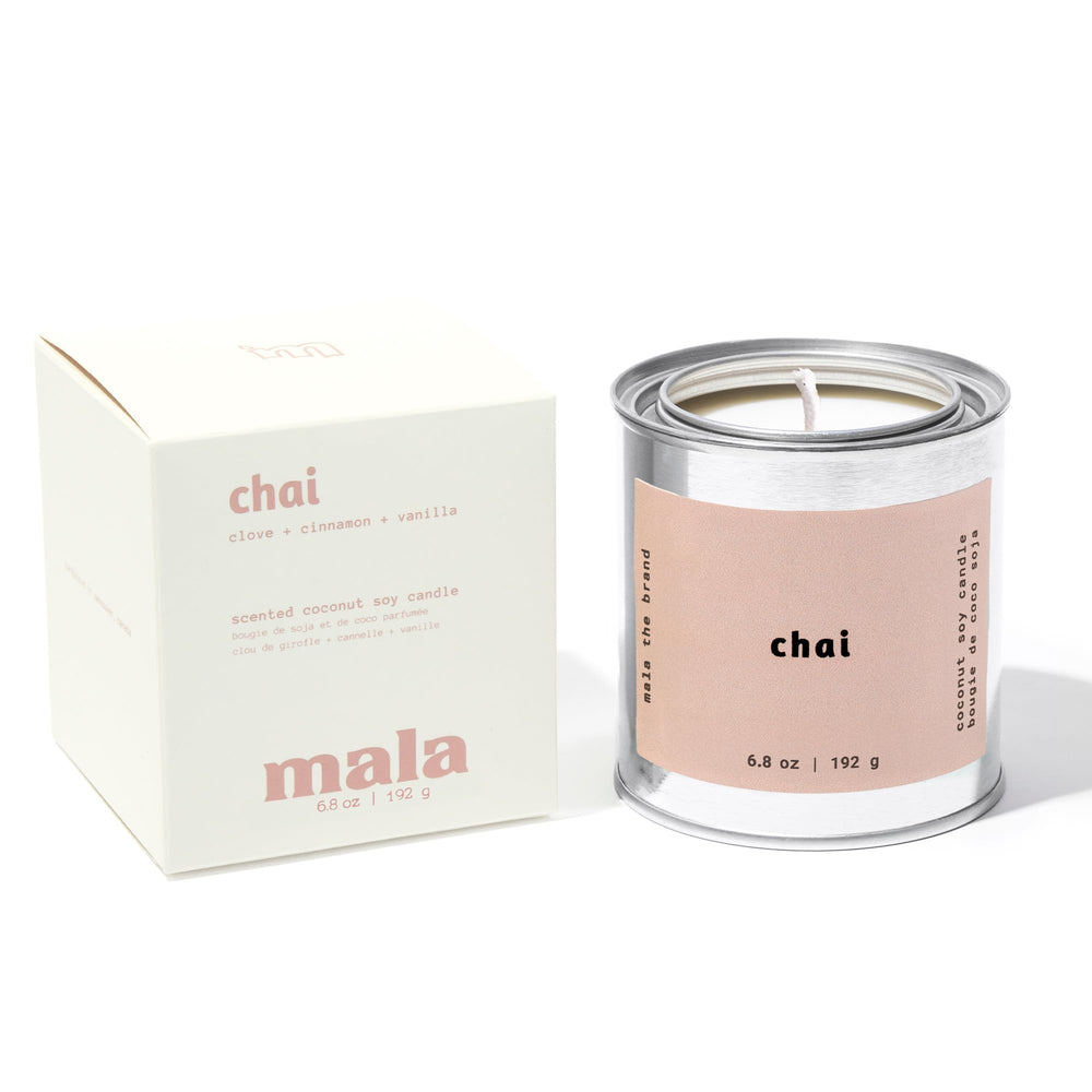 Front view of MALA Chai Clove Cinnamon & Vanilla Candle 6.8 oz jar