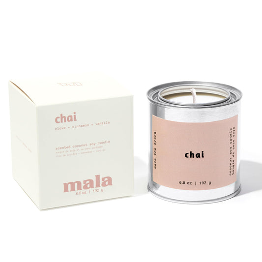 Front view of MALA Chai Clove Cinnamon & Vanilla Candle 6.8 oz jar