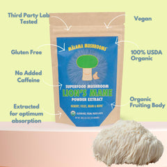 Malama Mushrooms packaging and label