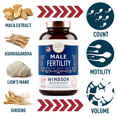 Close up of the product bottle highlighting maca root ingredients