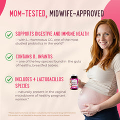Infographic highlighting strains beneficial for pregnancy